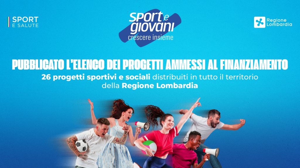 PUBBLICATO ELENCO PROGETTI FINANZIABILI DA ‘SPORT&GIOVANI: CRESCERE INSIEME’