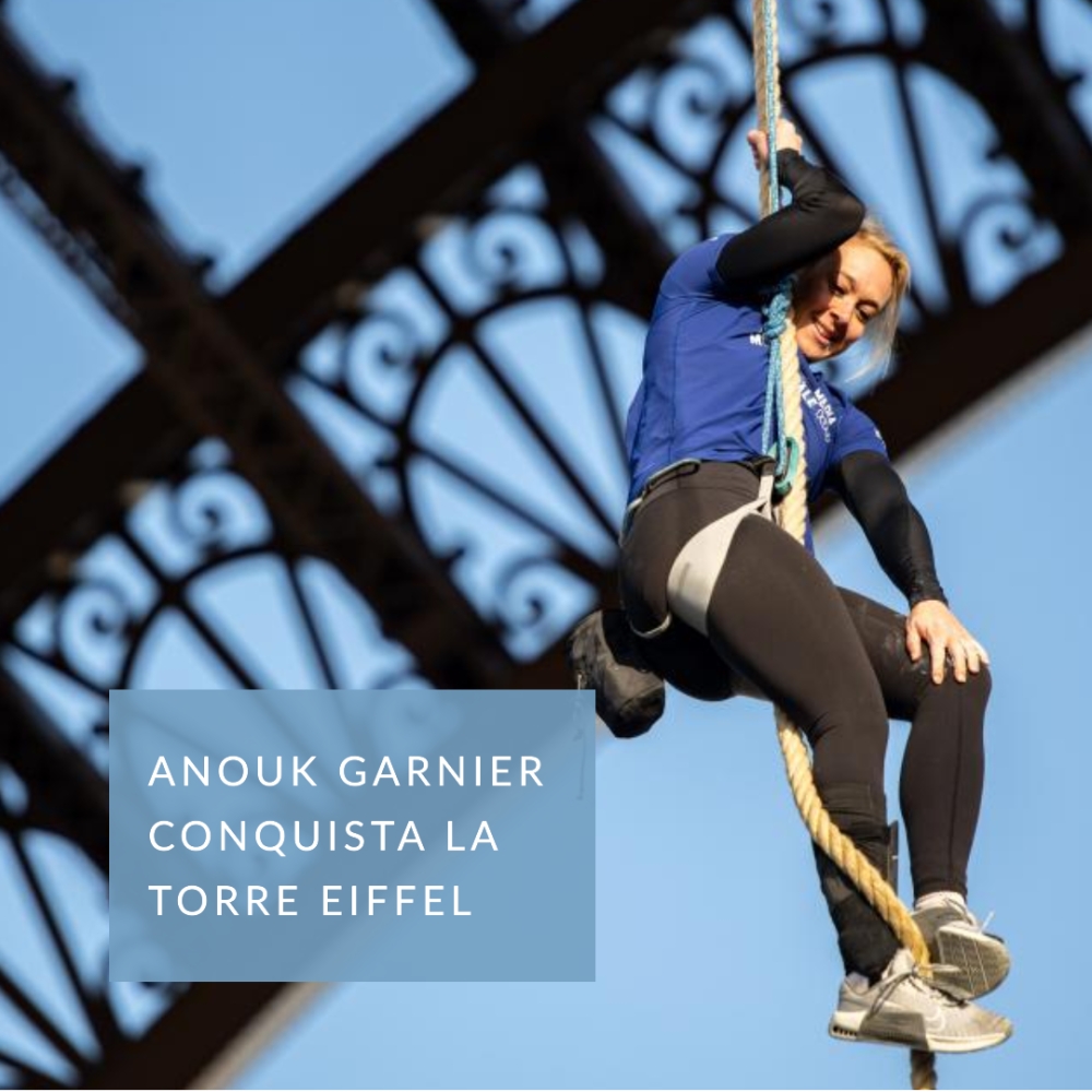 Anouk Garnier conquista il mondo della scalata su corda sotto la Torre Eiffel
