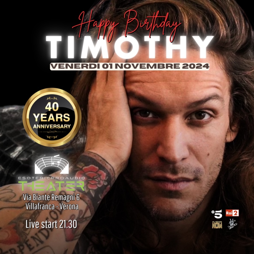 Timothy Cavicchini: Un Concerto Speciale per i 40 Anni di Musica – Novembre 2024