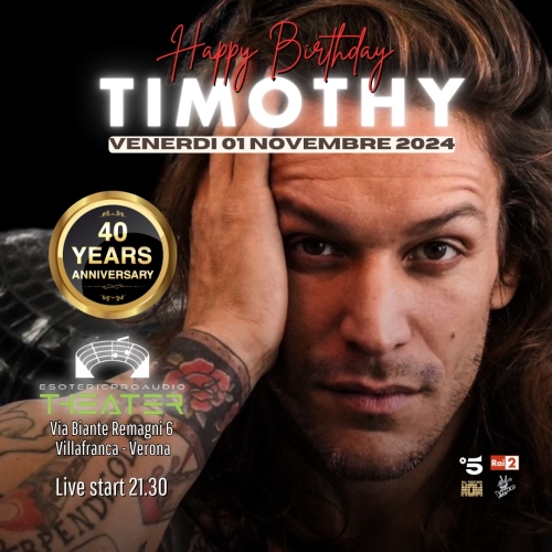 Timothy Cavicchini: Un Concerto Speciale per i 40 Anni di Musica – Novembre 2024