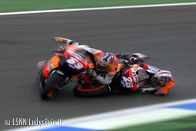 Caduta di pedrosa e Hayden